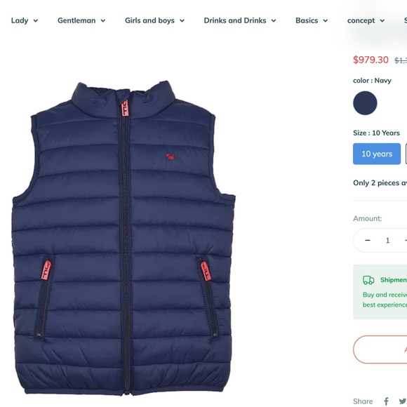 Ferrioni Navy Boys Vest Size 6 - Picture 8 of 8